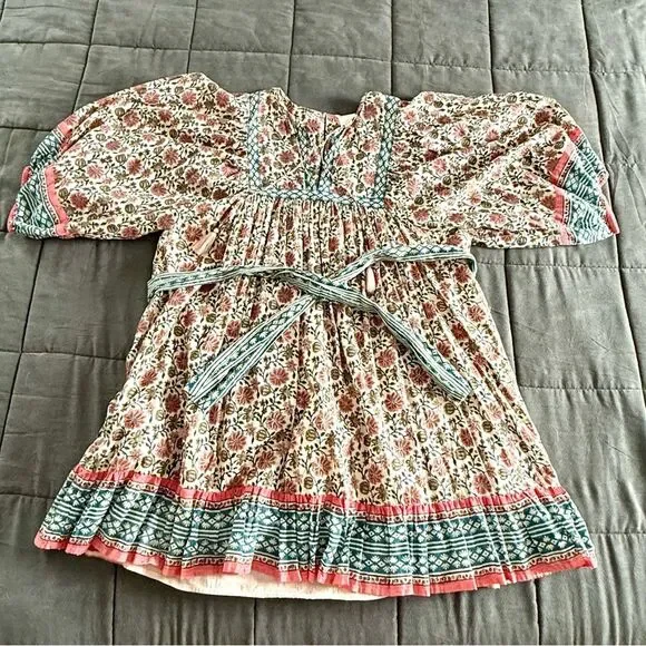 Cleobella Women’s Bohemian Magdalena Sunset Mini Dress With Tie Belt Size Large - Picture 2 of 9